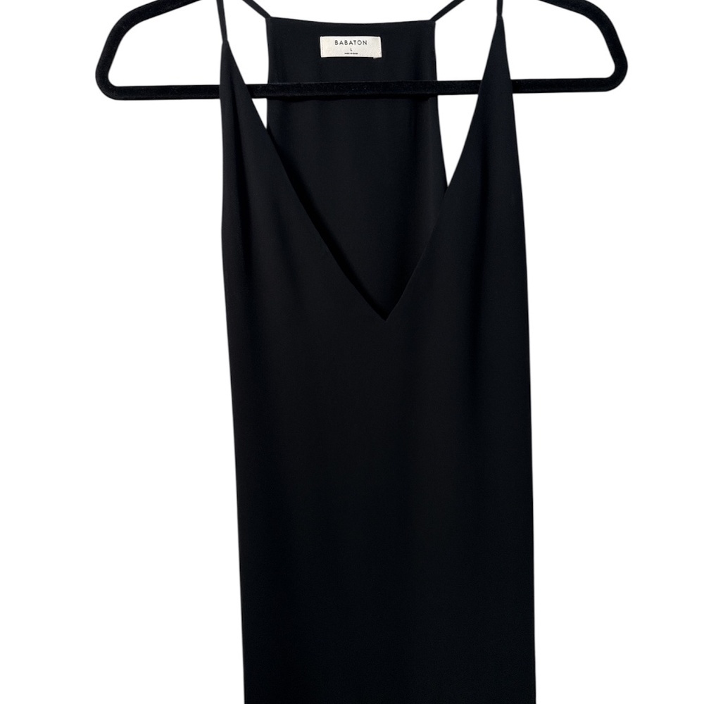 Babaton V-Neck Camisole Blouse – Black (Size large)| Effortlessly Elegant!